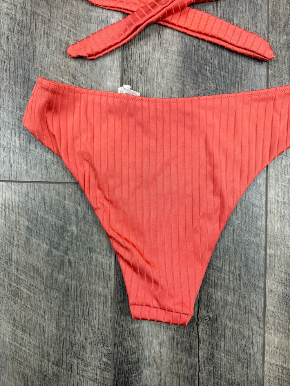 Aerie Coral Ribbed Bikini Set - Picture 7 of 10